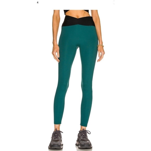 Le Ore Crossover Leggings High Waist Yoga Pants Athletic Green Size XS - Picture 2 of 13
